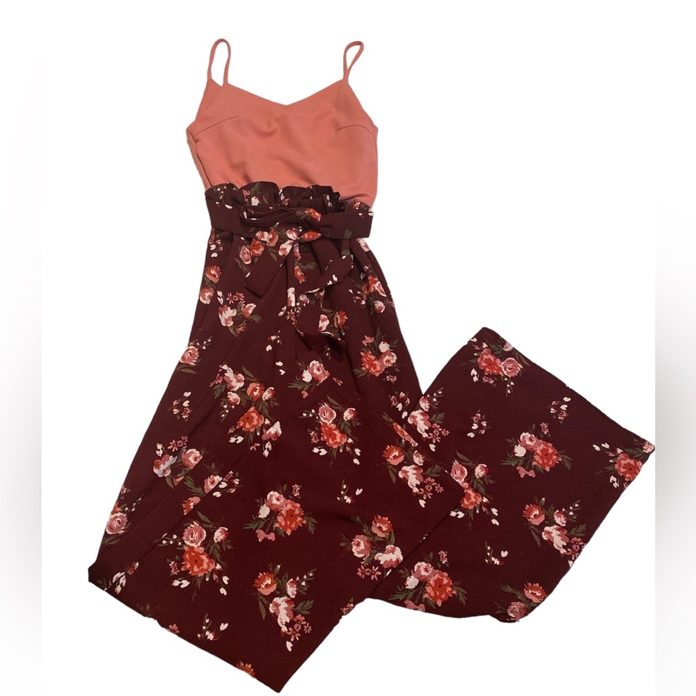 Blue Rain Floral Jump Suit (XXS)